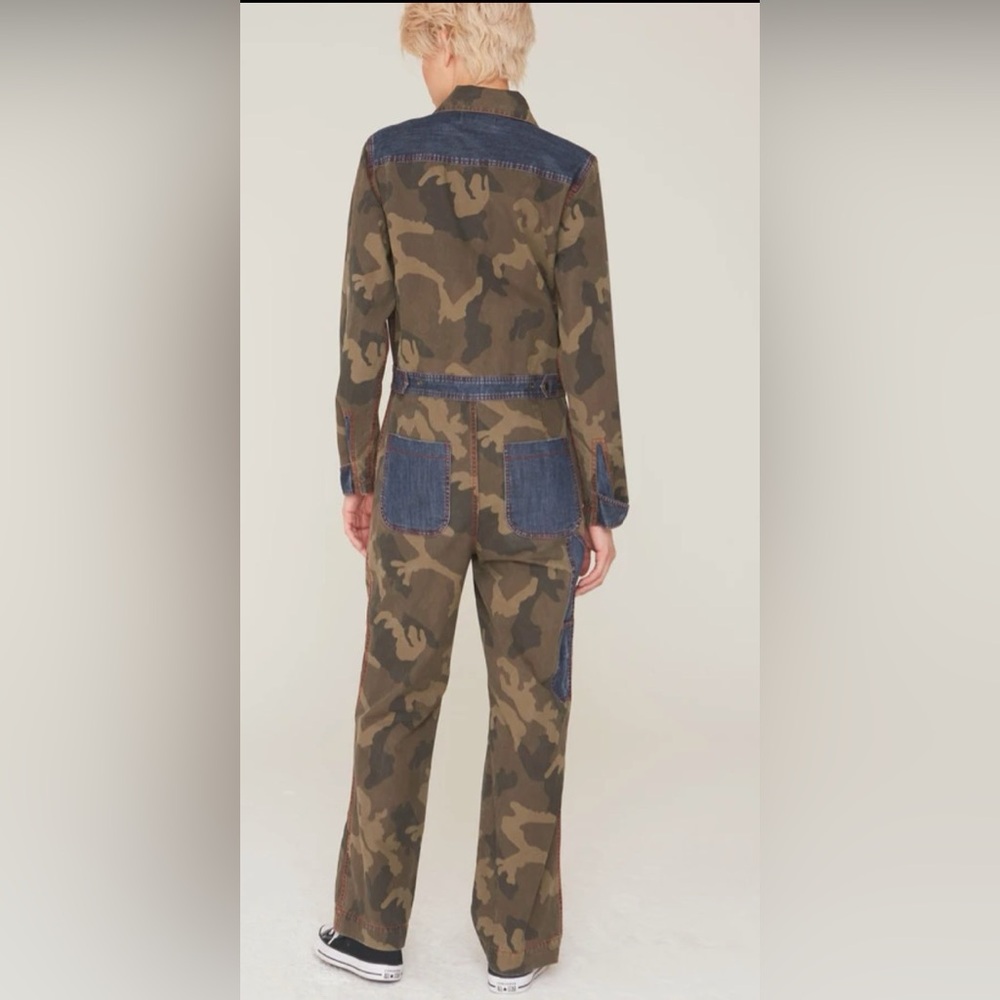 La Boheme Jonah Jumpsuit in Camouflage Twill Print NWT - Picture 3 of 4
